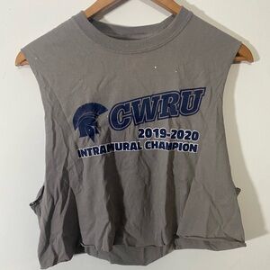 CWRU Gray Sleeveless Women's Crop Top